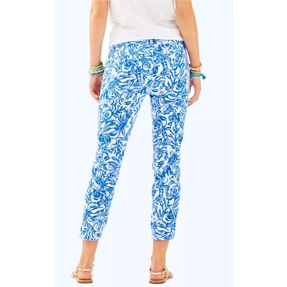 Lilly Pulitzer Sadie Stretch Crop Chino in Resort‎ White On A Roll Size 2 - Picture 3 of 11